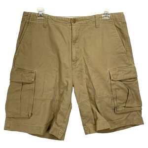 OP Shorts Men's 38x10 Khaki Cargo Hiking Outdoor Belted Flat Front Cotton Summer